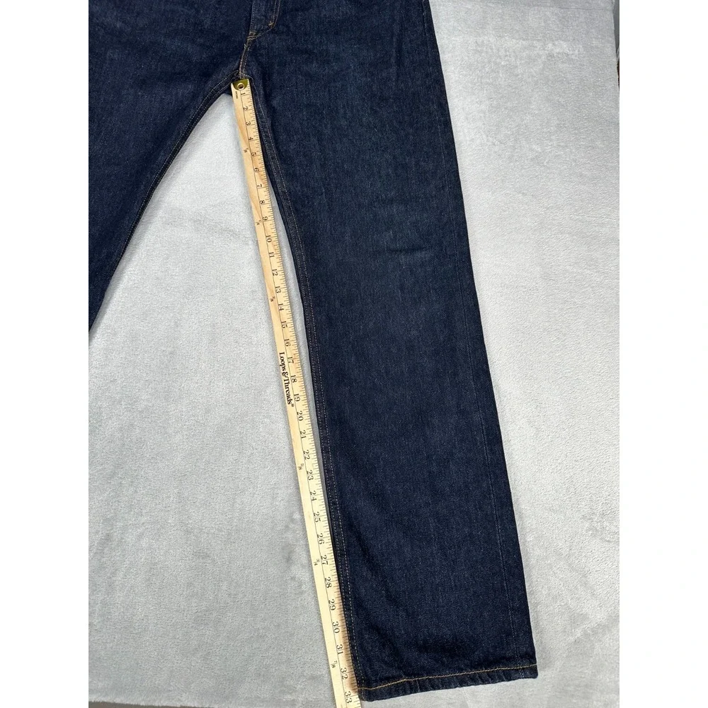 Levis 505 Jeans Mens 38x34 Blue Regular Straight Mid Rise Dark Wash